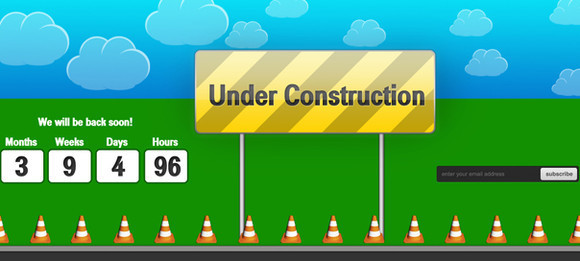 Under Construction Splash Page / Web Elelment