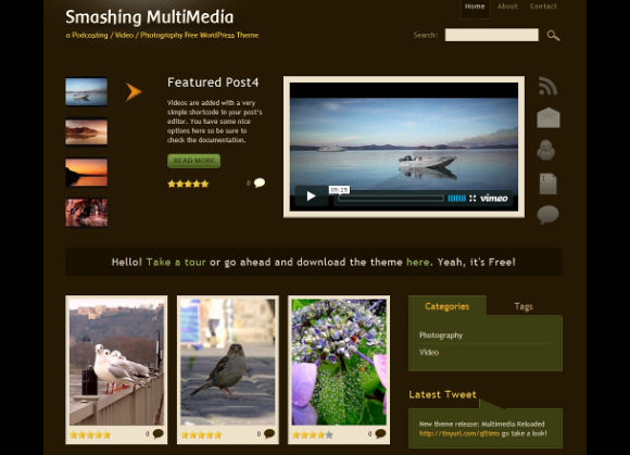 Free Podcasting, Video and Photography WordPress Theme