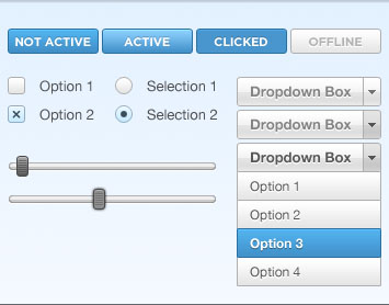 Blue Ui Web Elements 30 Free and Useful UI Elements PSD Files