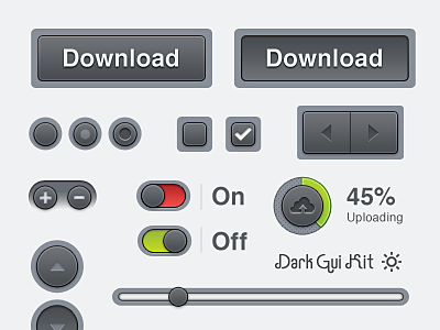 dark gui kit1 30 Free and Useful UI Elements PSD Files