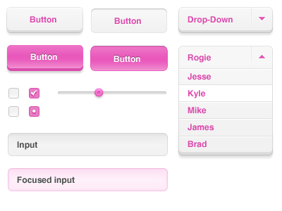 form elements pink1 30 Free and Useful UI Elements PSD Files