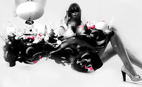 Abstract Black and White Illustration