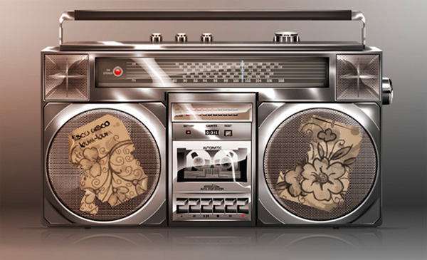 Create a Glossy Boom Box Icon in Photoshop