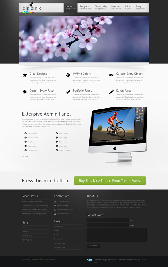 elinemix 40 Superb and Clean Wordpress Themes of February 2011