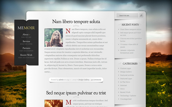 memoir 40 Superb and Clean Wordpress Themes of February 2011