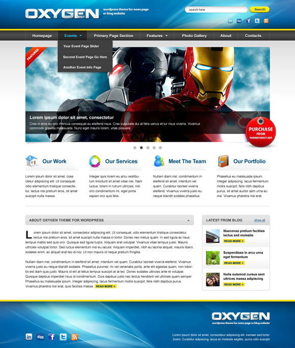 oxygen 40 Superb and Clean Wordpress Themes of February 2011