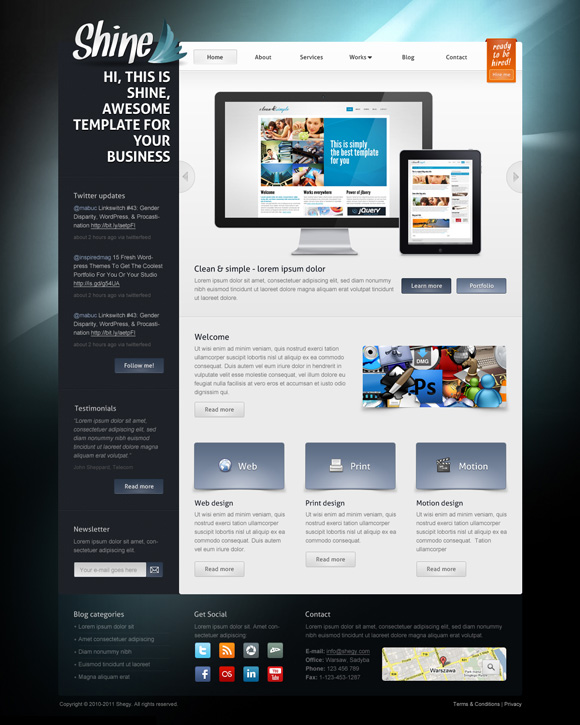 shine 40 Superb and Clean Wordpress Themes of February 2011