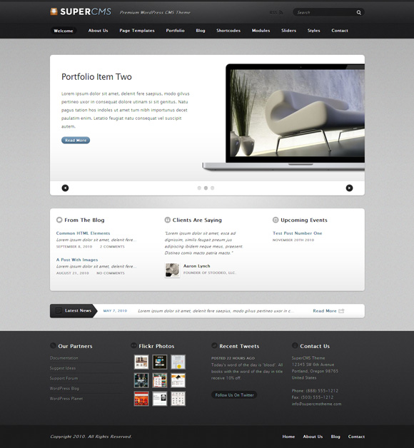 super cms 40 Superb and Clean Wordpress Themes of February 2011