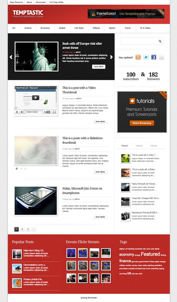 temptastic 40 Superb and Clean Wordpress Themes of February 2011