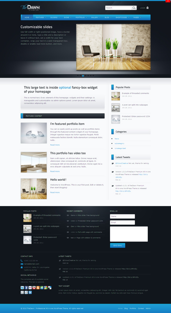 the dawn 40 Superb and Clean Wordpress Themes of February 2011