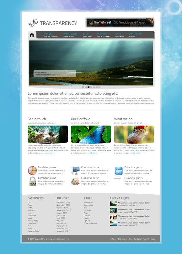 transparency 40 Superb and Clean Wordpress Themes of February 2011