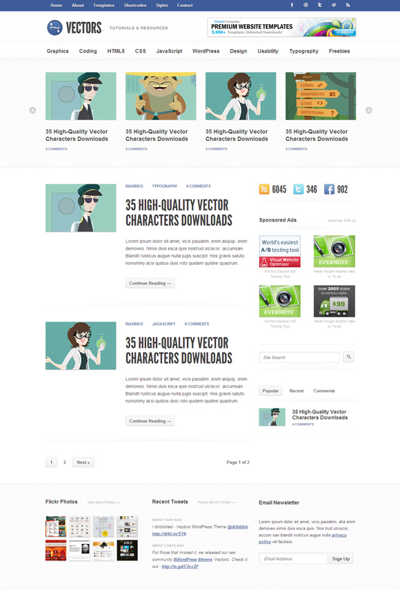 vectors 40 Superb and Clean Wordpress Themes of February 2011