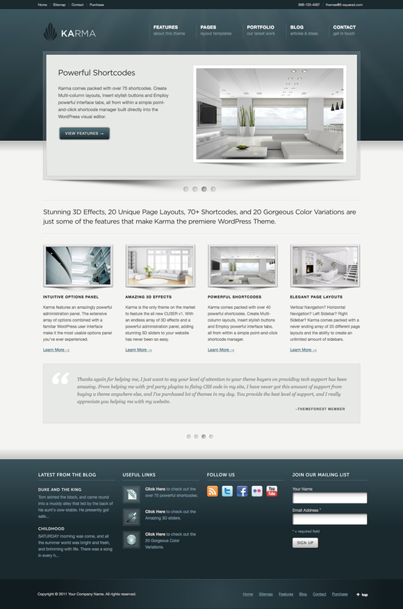 karma 35 Amazing Wordpress Themes of March 2011