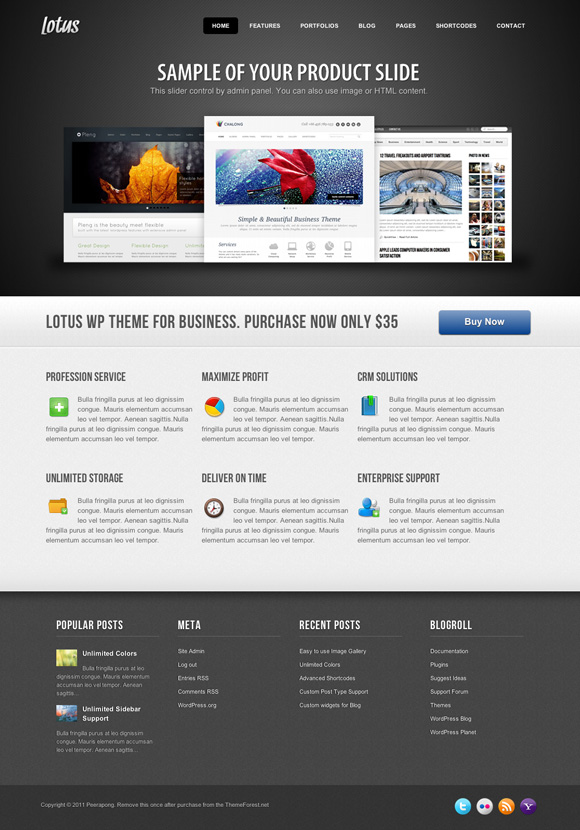 lotus 35 Amazing Wordpress Themes of March 2011