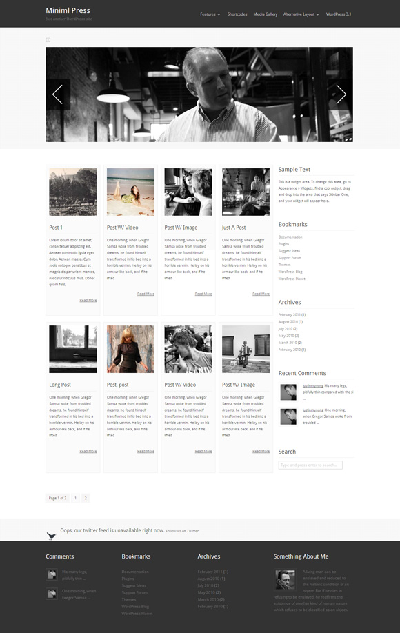 miniml press 35 Amazing Wordpress Themes of March 2011