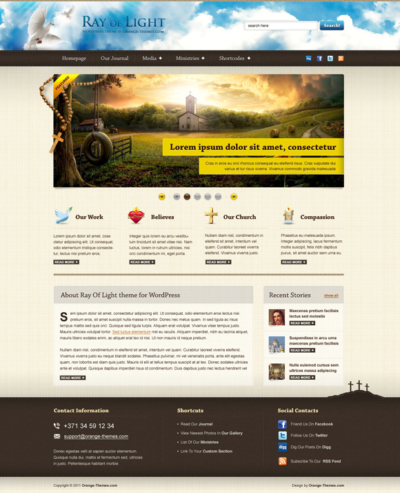 ray of light 35 Amazing Wordpress Themes of March 2011