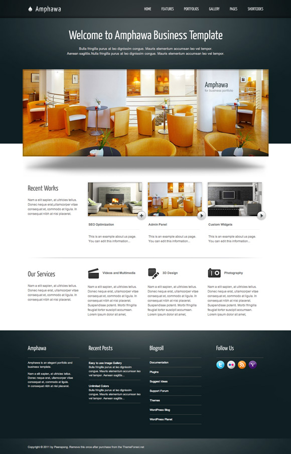 amphawa 45 Elegant and Impressive Wordpress Themes of April 2011