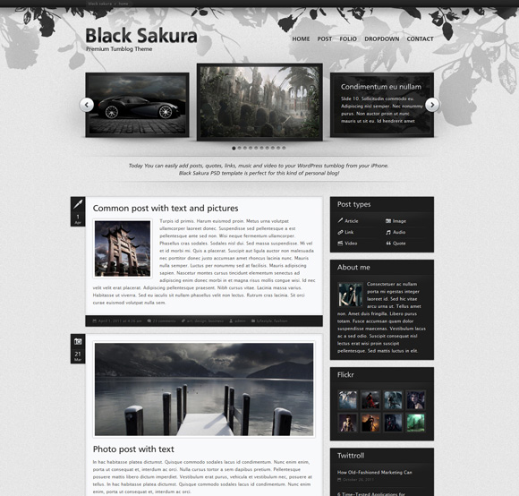 black sakura 45 Elegant and Impressive Wordpress Themes of April 2011