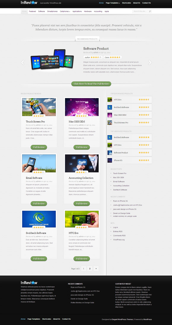 inreview 45 Elegant and Impressive Wordpress Themes of April 2011