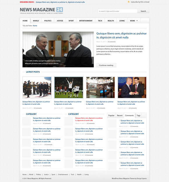 news magazine 45 Elegant and Impressive Wordpress Themes of April 2011