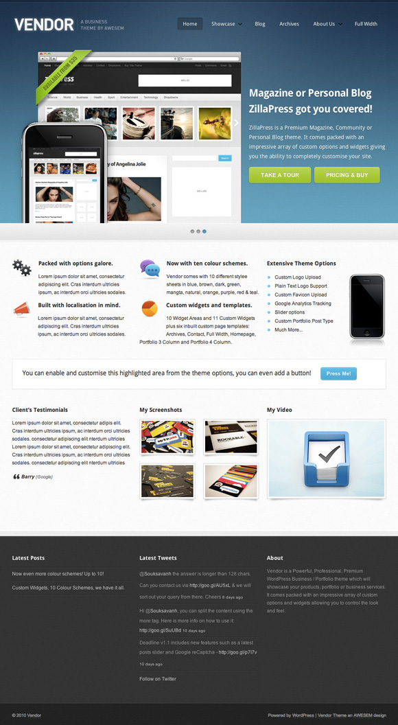 vendor 45 Elegant and Impressive Wordpress Themes of April 2011