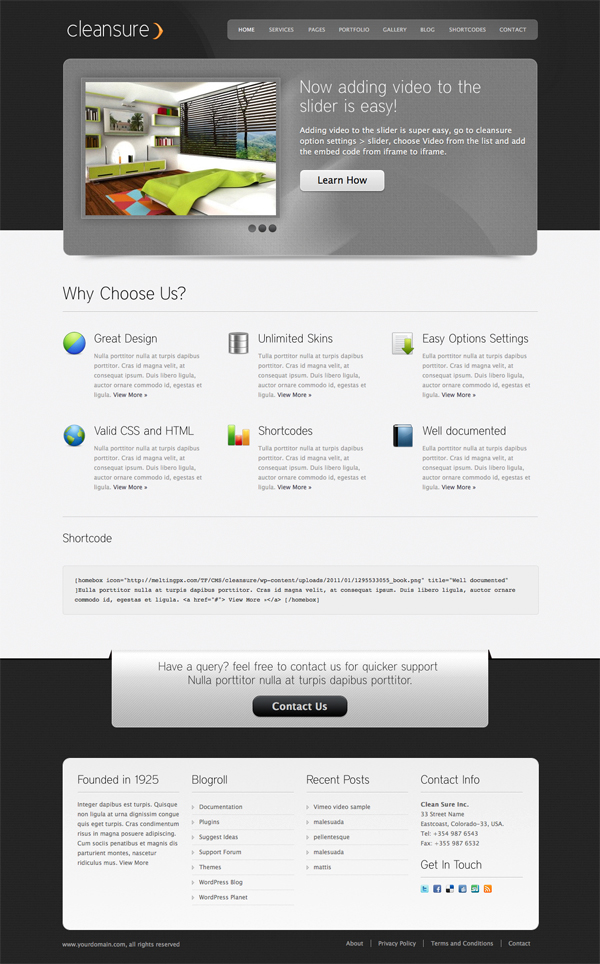 Cleansure - Premium WP CMS Theme - Unlimited skins