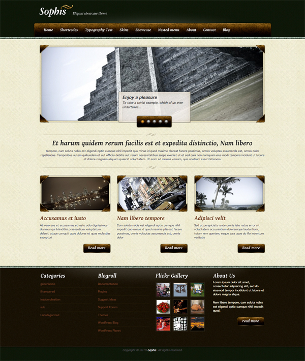 Sophis Elegant WordPress Theme