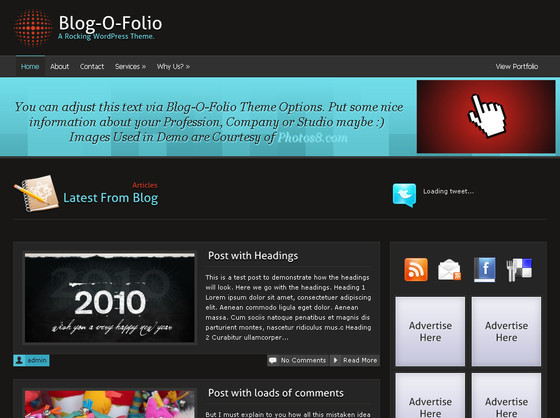 Freebie: Blog-O-Folio WordPress Theme Version 1.0