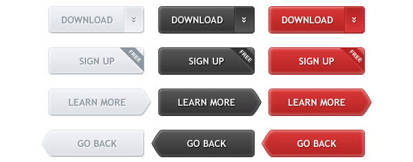 three six web buttons collection 38 Call to Action Button Templates That Really Stand Out