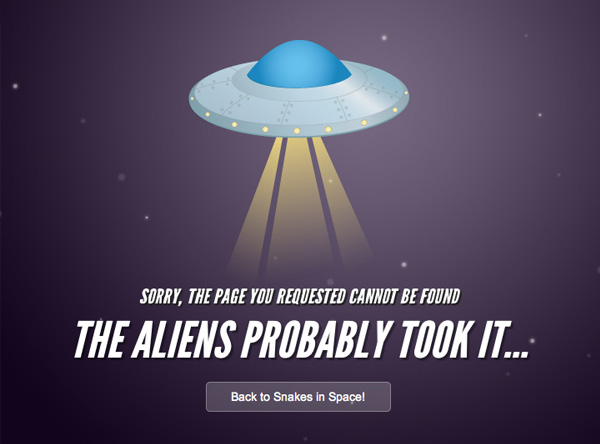 Snakes in Space 40 Clever Yet Creative 404 Error Designs