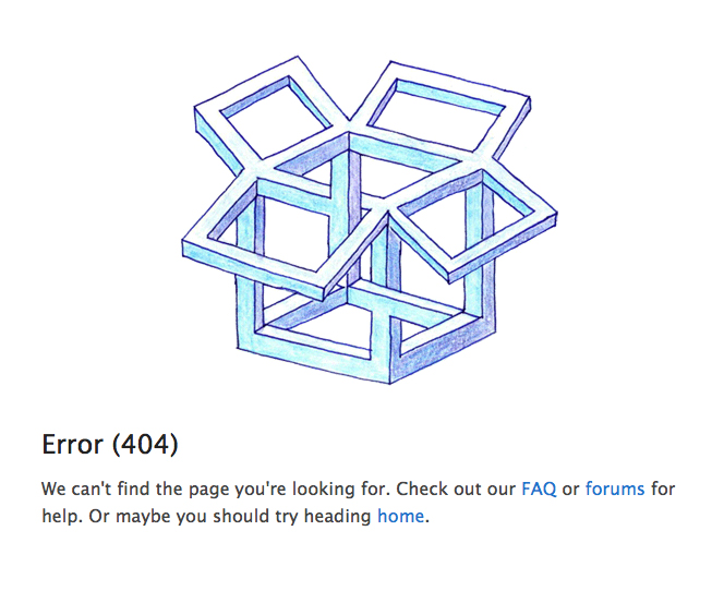 dropboxdotcom1 40 Clever Yet Creative 404 Error Designs