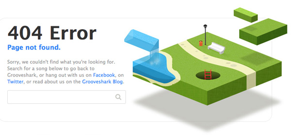 grooveshark 40 Clever Yet Creative 404 Error Designs