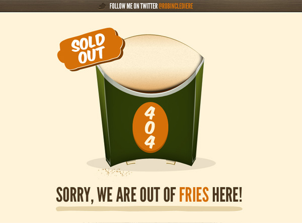 social fries 40 Clever Yet Creative 404 Error Designs