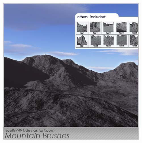 free photoshop mountain brushes