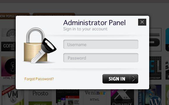 administrator login panel 60 Most Wanted Design Freebies of The Year 2011