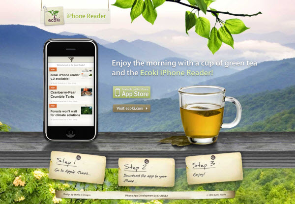 ecoki iphone app Showcase of Eco friendly (Green) Website Designs