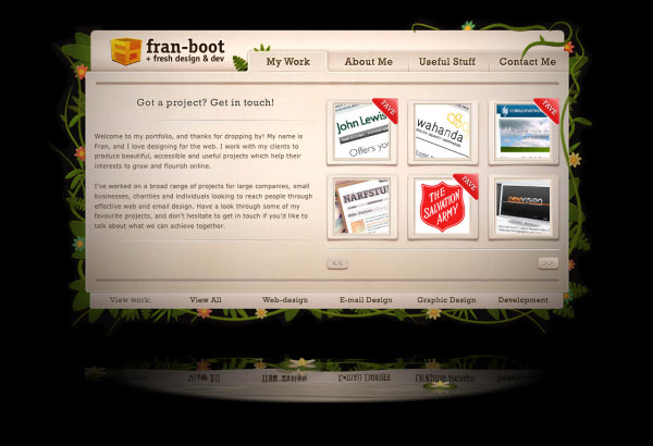 fran boot Showcase of Eco friendly (Green) Website Designs