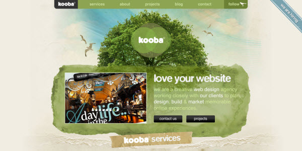 kooba Showcase of Eco friendly (Green) Website Designs