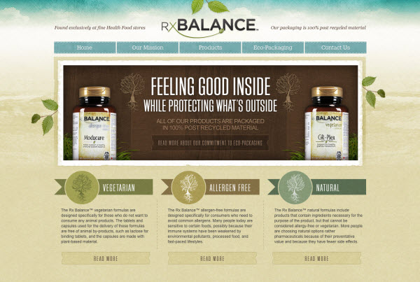 rxbalance Showcase of Eco friendly (Green) Website Designs