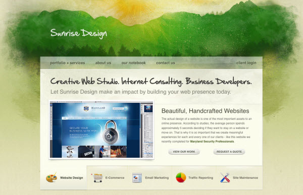 sunrise design Showcase of Eco friendly (Green) Website Designs