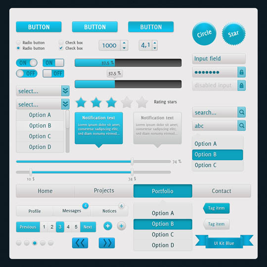 psd ui web elements