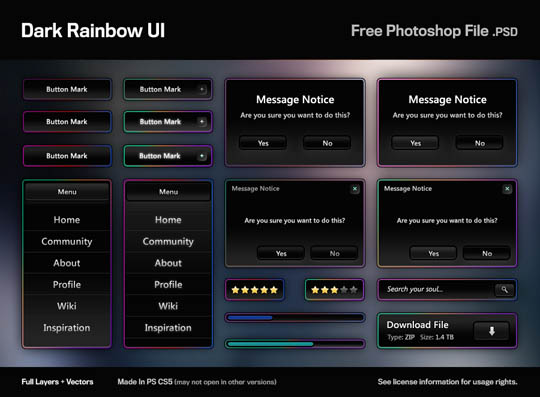 psd ui web elements