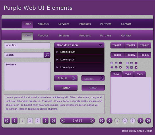 psd ui web elements