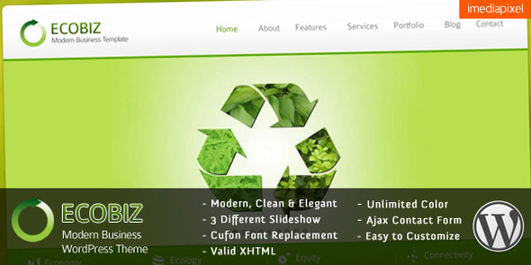 ecobiz The Best 50 Premium Wordpress Themes of 2011