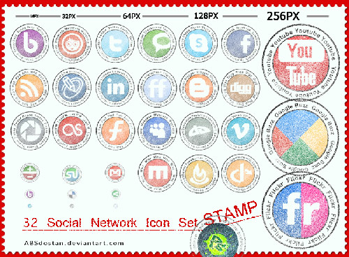 35+ Circular Social Media Icon Sets