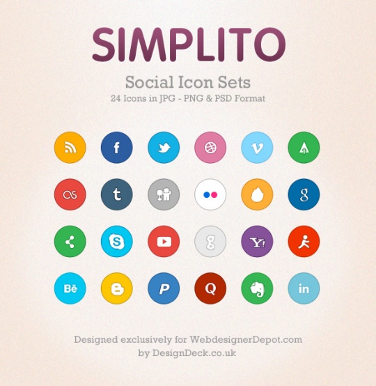 35+ Circular Social Media Icon Sets