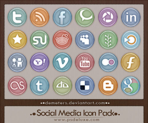 35+ Circular Social Media Icon Sets