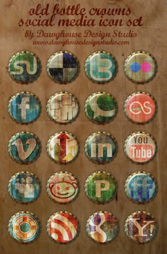 35+ Circular Social Media Icon Sets