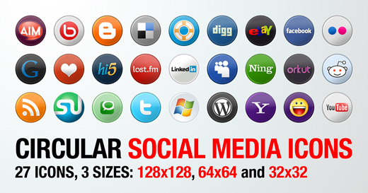 35+ Circular Social Media Icon Sets