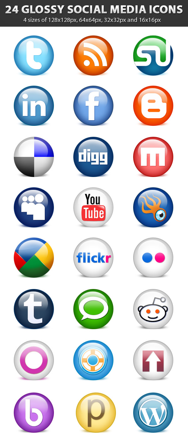 35+ Circular Social Media Icon Sets